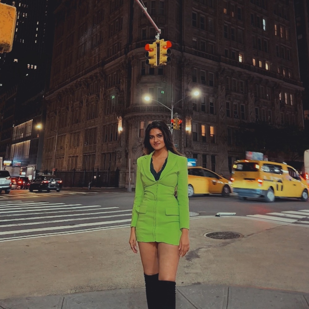 ZARA  NWOT lime green blazer dress — corset style hook closure mini dress